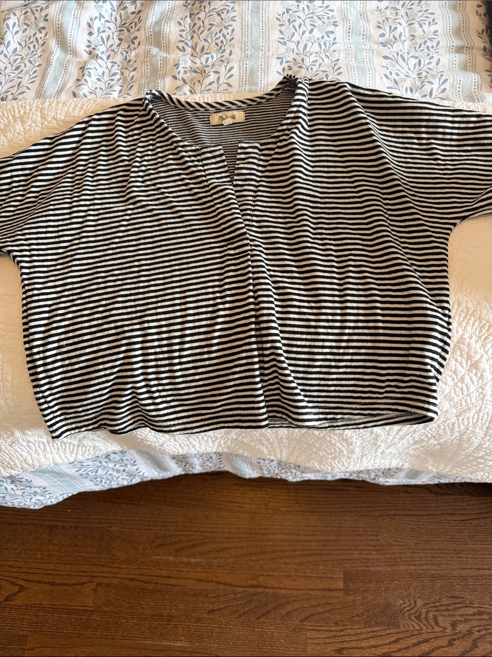 Madewell Striped Black and White Women’s Cropped Top